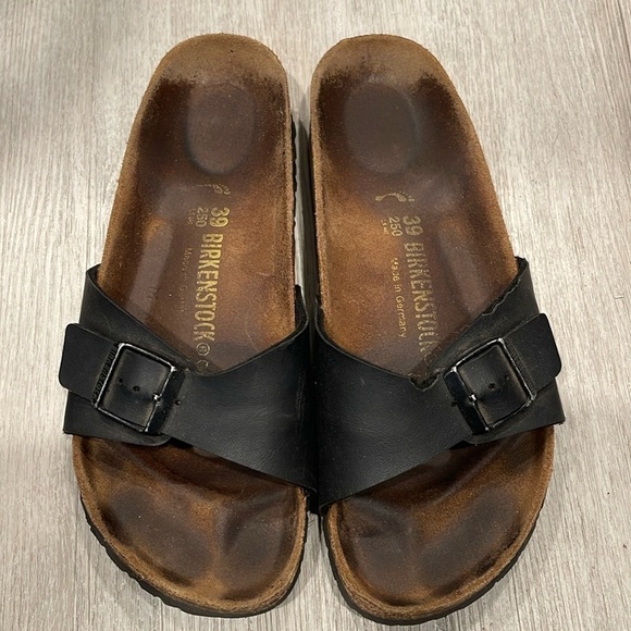 Birkenstock Madrid Black Birko-Flor Size 39 - Picture 1 of 9